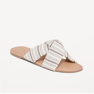 Old Navy Faux-Leather Printed Soft Twist Sandals Striped Knot - Size 9